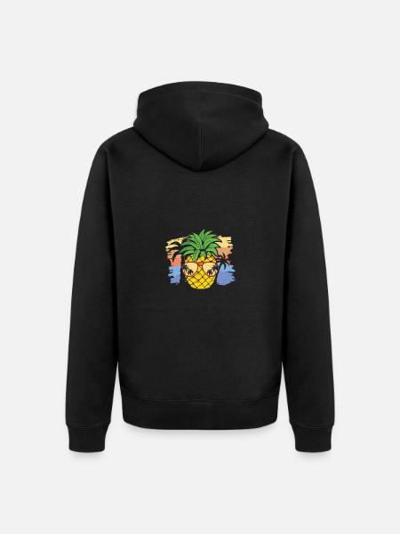 Pineapple Sunglasses - Unisex Premium Organic Zip Hoodie - black
