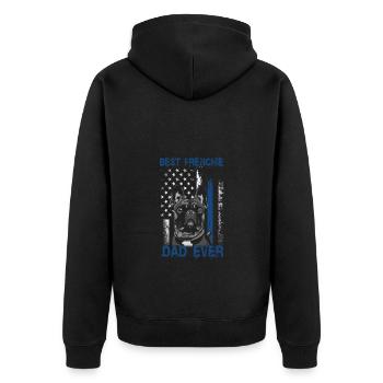Meilleur papa Frenchie de tous les temps Français Bulldog Papa - Veste à capuche bio Premium Unisexe - noir - Dos - Nico (187cm)