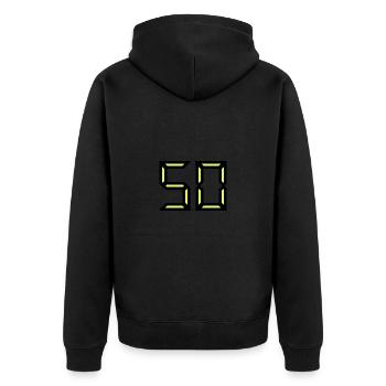 50. 50 YEARS. 50th ANNIVERSARY. BIRTHDAY 50 YEARS. - Unisex Premium Organic Zip Hoodie - black - Back - Nico (187cm)