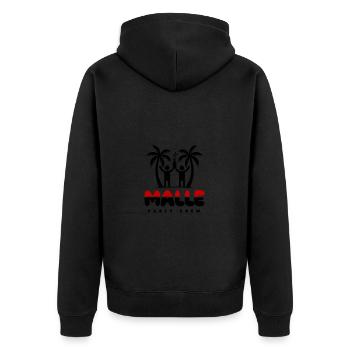 Malle Party Crew Mallorca Spruch - Unisex Premium Bio Zip Hoodie - Schwarz - Hinten - Nico (187cm)