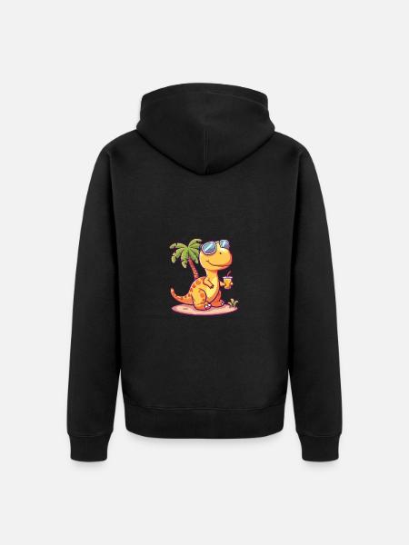 Dinosaur brontosaurus summer - Unisex Premium Organic Zip Hoodie - black