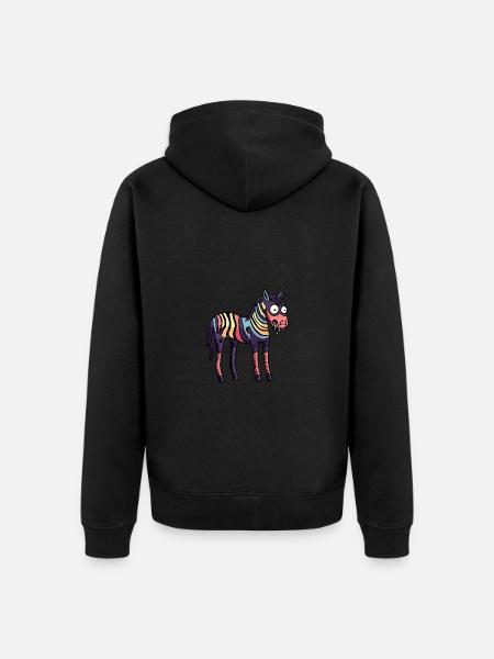 Pferd Halloween Tier - Unisex Premium Bio Zip Hoodie - Schwarz