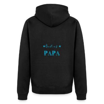 HAPPY BIRTHDAY DAD. DAD. FATHER's DAY. HAPPY BIRTHDAY - Unisex Premium Organic Zip Hoodie - black - Back - Nico (187cm)