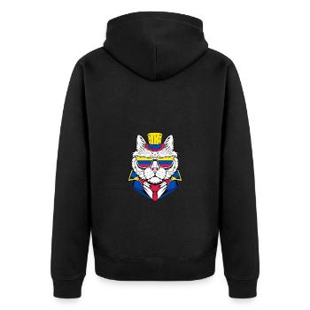Kolumbien - Unisex Premium Bio Zip Hoodie - Schwarz - Hinten - Nico (187cm)