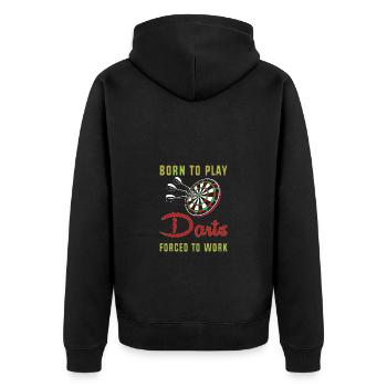 Dart Dartboard Dartpfeil - Unisex Premium Organic Zip Hoodie - black - Back - Nico (187cm)