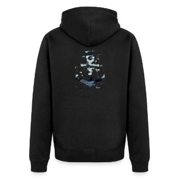 Watercolor anchor - Unisex Premium Organic Zip Hoodie - black - Back - Nico (187cm)
