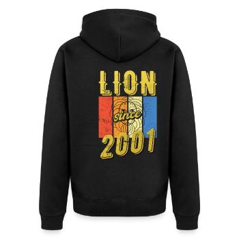 Léo 2001 Zodiac Cadeau d’anniversaire - Veste à capuche bio Premium Unisexe - noir - Dos - Nico (187cm)
