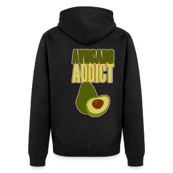 Avocado Addict 2 - Unisex Premium Bio Zip Hoodie - Schwarz - Hinten - Nico (187cm)