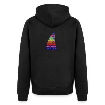 Catamaran Arc-en-ciel Liberté - Veste à capuche bio Premium Unisexe - noir - Dos - Nico (187cm)