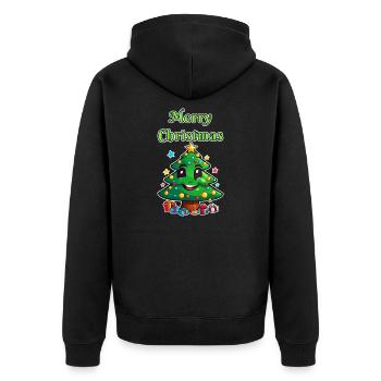 Joyeux Noël sapin de Noël avec cadeaux - Veste à capuche bio Premium Unisexe - noir - Dos - Nico (187cm)