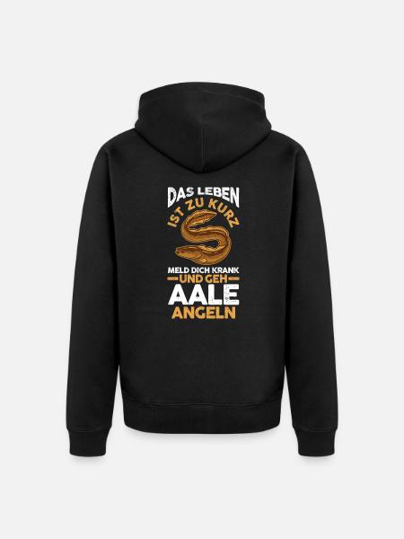 Angeln Angler Aal - Unisex Premium Bio Zip Hoodie - Schwarz