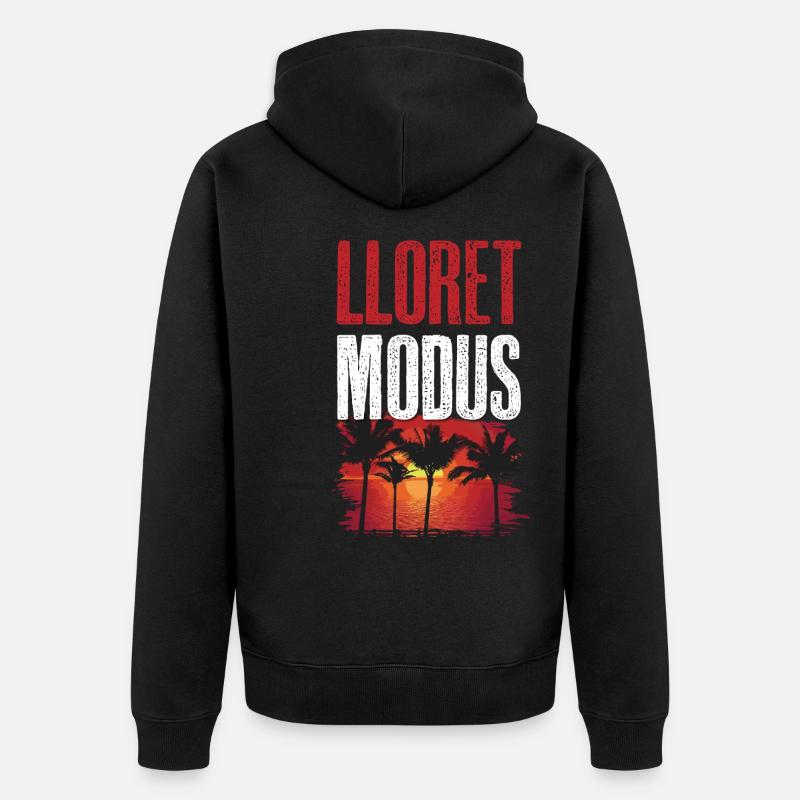 Lloret De Mar Modus - Unisex Premium Bio Zip Hoodie - Schwarz