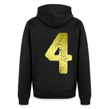 Maillot 4 numéros - Veste à capuche bio Premium Unisexe - noir - Dos - Nico (187cm)