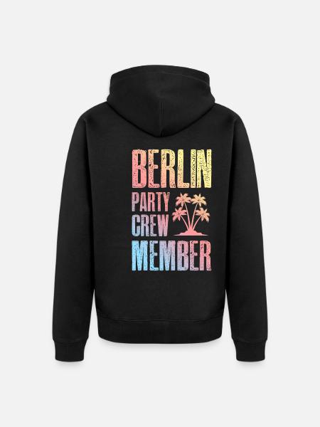Berlin Party Crew - Unisex Premium Bio Zip Hoodie - Schwarz