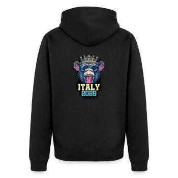 Italie 2025 Singe - Veste à capuche bio Premium Unisexe - noir - Dos - Nico (187cm)