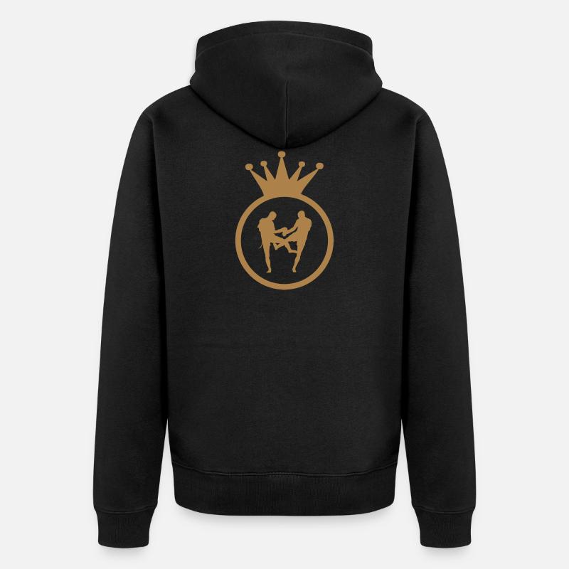 Muay-thai - Thailändisches Boxen - Unisex Premium Bio Zip Hoodie - Schwarz