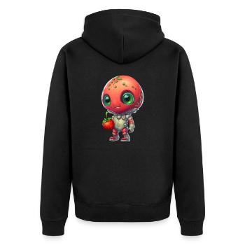 Red Alien Strawberry Man: Mignon Fusion - Veste à capuche bio Premium Unisexe - noir - Dos - Nico (187cm)