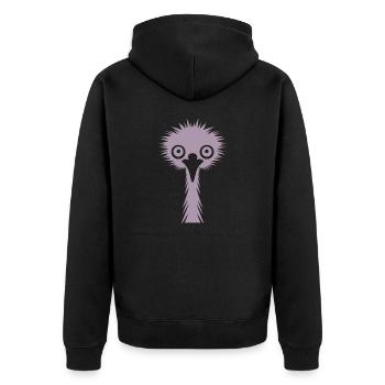 Silhouette gracieuse : émeu et autruche en silhouette - Veste à capuche bio Premium Unisexe - noir - Dos - Nico (187cm)