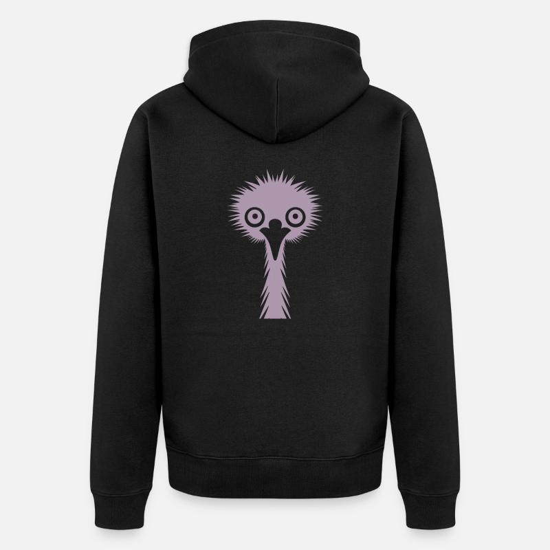 Silhouette aggraziata: Emù e struzzo in silhouette - Felpa con cappuccio ecologica premium unisex - nero