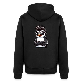 Pingouin cool avec lunettes de soleil dessin animé - Veste à capuche bio Premium Unisexe - noir - Dos - Nico (187cm)