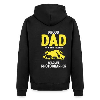 Afrikanische Familienreise Design für Afrika - Unisex Premium Bio Zip Hoodie - Schwarz - Hinten - Nico (187cm)