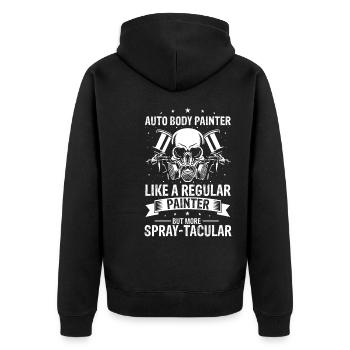 Car Painter for Car Painter for Car Detailer - Unisex Premium Organic Zip Hoodie - black - Back - Nico (187cm)