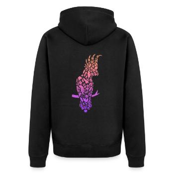 Perroquet Oiseau Cacatoès à crête jaune Fille Cacatoès - Veste à capuche bio Premium Unisexe - noir - Dos - Nico (187cm)
