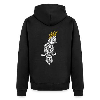 Perroquet Oiseau Cacatoès à crête jaune Femmes Cacatoès - Veste à capuche bio Premium Unisexe - noir - Dos - Nico (187cm)