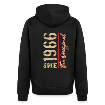 1966 The Original - year of birth, year - Unisex Premium Organic Zip Hoodie - black - Back - Nico (187cm)