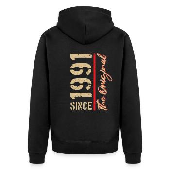 1991 The Original - year of birth, year - Unisex Premium Organic Zip Hoodie - black - Back - Nico (187cm)