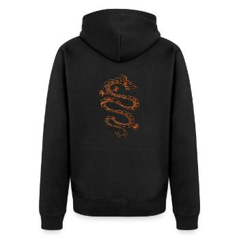 Drachen Fantasy Drachen Geist Reptilien Bestien - Unisex Premium Bio Zip Hoodie - Schwarz - Hinten - Nico (187cm)