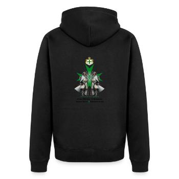 Lazarus Order Design #01 - Unisex Premium Organic Zip Hoodie - black - Back - Nico (187cm)