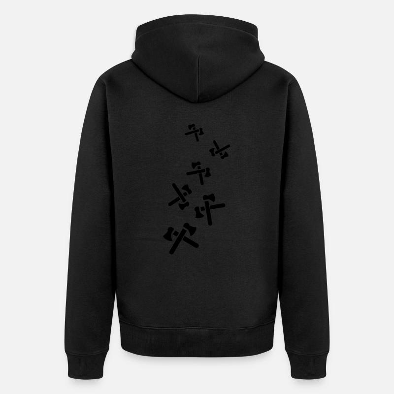 Axt Symbol - Unisex Premium Bio Zip Hoodie - Schwarz