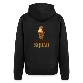 Ice Cream Squad Zitat - Unisex Premium Bio Zip Hoodie - Schwarz - Hinten - Nico (187cm)