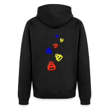 Samurai Helm - Unisex Premium Bio Zip Hoodie - Schwarz - Hinten - Nico (187cm)