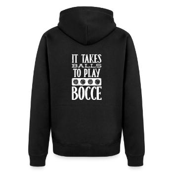 Bocce Ball Player Boules Bocce It Takes Balls To - Unisex Premium Bio Zip Hoodie - Schwarz - Hinten - Nico (187cm)