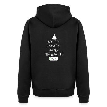 Yoga - Unisex Premium Bio Zip Hoodie - Schwarz - Hinten - Nico (187cm)