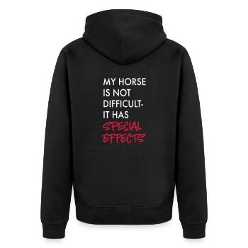 Cheval - Veste à capuche bio Premium Unisexe - noir - Dos - Nico (187cm)