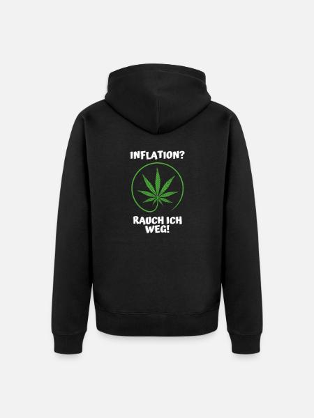 Inflation? Smoke I away - Unisex Premium Organic Zip Hoodie - black