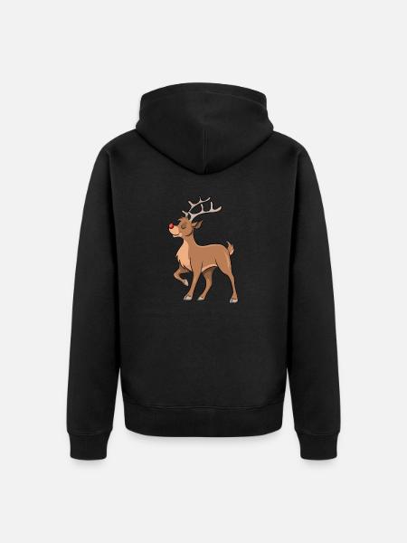 Rentier Rudolph - Unisex Premium Bio Zip Hoodie - Schwarz