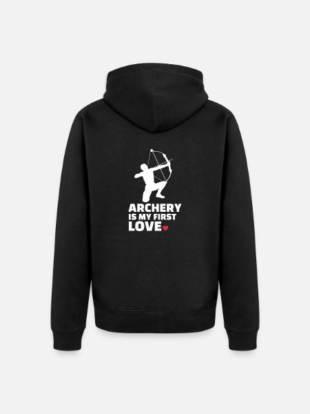 I love archery stylish archery - Unisex Premium Organic Zip Hoodie - black