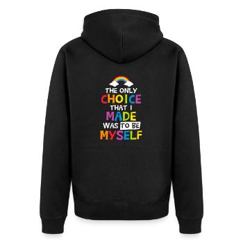 LGBT Geschenk Pride Monat - Unisex Premium Bio Zip Hoodie - Schwarz - Hinten - Nico (187cm)