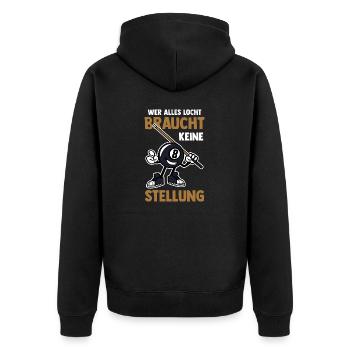 Snooker Billardtisch Billiard Billard - Unisex Premium Bio Zip Hoodie - Schwarz - Hinten - Nico (187cm)