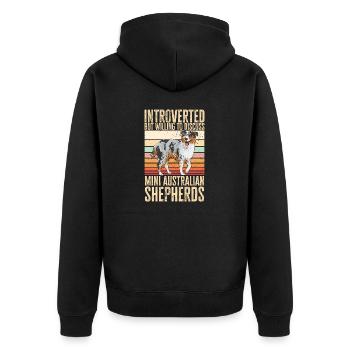 Miniature Australian Shepherd - Unisex Premium Organic Zip Hoodie - black - Back - Nico (187cm)