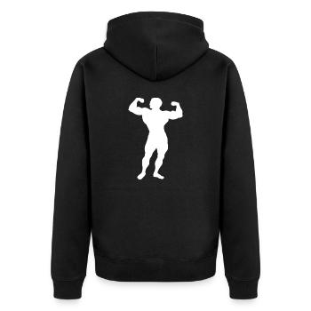 Homme musclé - Veste à capuche bio Premium Unisexe - noir - Dos - Nico (187cm)