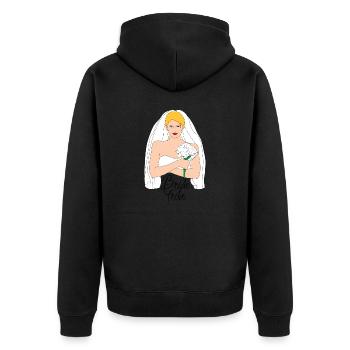 bride tribe blond 2 - Unisex Premium Bio Zip Hoodie - Schwarz - Hinten - Nico (187cm)