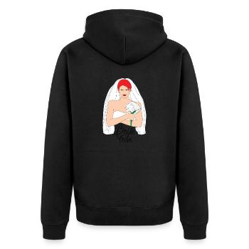 bride tribe rot 2 - Unisex Premium Bio Zip Hoodie - Schwarz - Hinten - Nico (187cm)