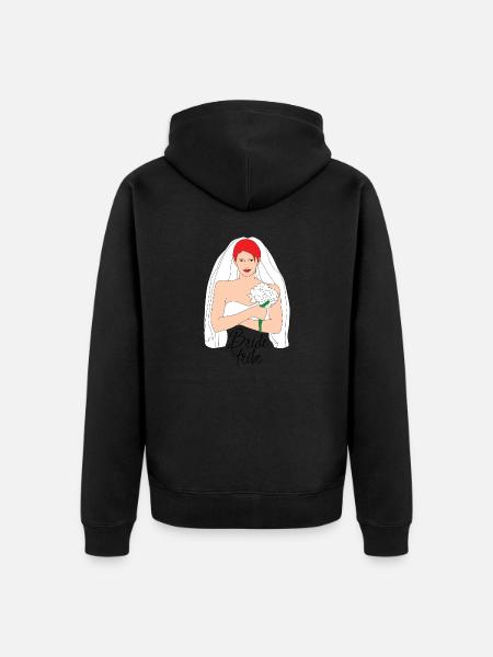 bride tribe rot 2 - Unisex Premium Bio Zip Hoodie - Schwarz