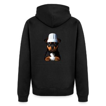 Dog Rottweiler Restaurateur Dogs Cooking Puppy - Unisex Premium Organic Zip Hoodie - black - Back - Nico (187cm)