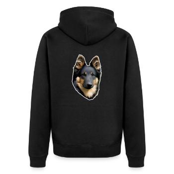 Bohemian Shepherd chodsky - Unisex Premium Organic Zip Hoodie - black - Back - Nico (187cm)